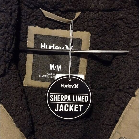 NWT Hurley Sherpa Lined Jacket With Hoodie Medium - Picture 2 of 10